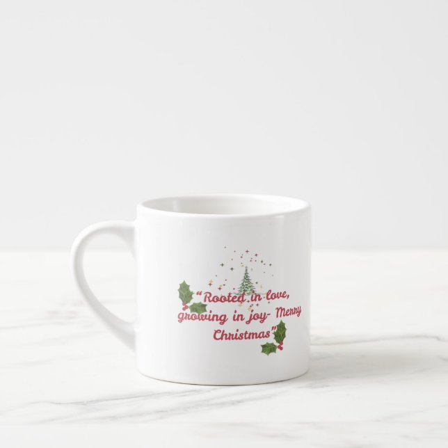 Rooted in Love, Growing in Joy—Botanical Christmas Espresso Cup (Left)
