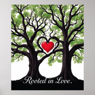 Rooted in Love Heart Tree Symbolic Art  Poster