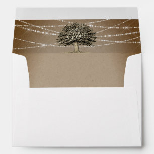 Rooted in Love Rustic Tree & Light Wedding  Envelope