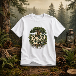 Rooted in Nature forest world quote T-Shirt