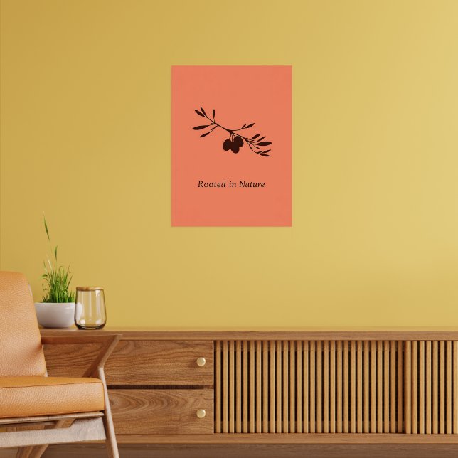 Rooted in Nature – Olive Branch Line Art Poster (Living Room 2)