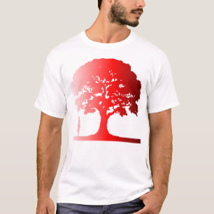 Rooted in Red – Minimalist Tree Silhouette T-Shirt