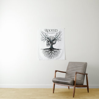 Rooted in the Earth Skull Tree Tapestry