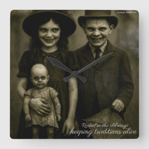 Rooted in the old ways keeping traditions alive    square wall clock