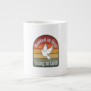Rooted n love,rising in faith design large coffee mug