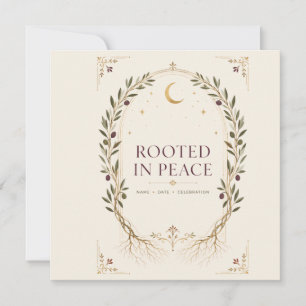 Rooted Romance Plum Olive Personalised Wedding Fav Thank You Card
