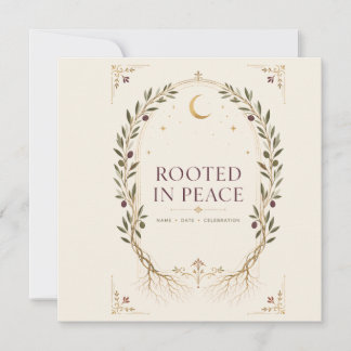 Rooted Romance Plum Olive Personalised Wedding Fav Thank You Card