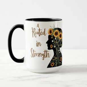Rooted Strength Mum – Blooming Silhouette Art Mug