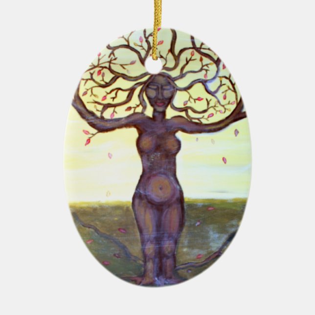 "Rooted" Tree Goddess Art Ceramic Tree Decoration (Front)