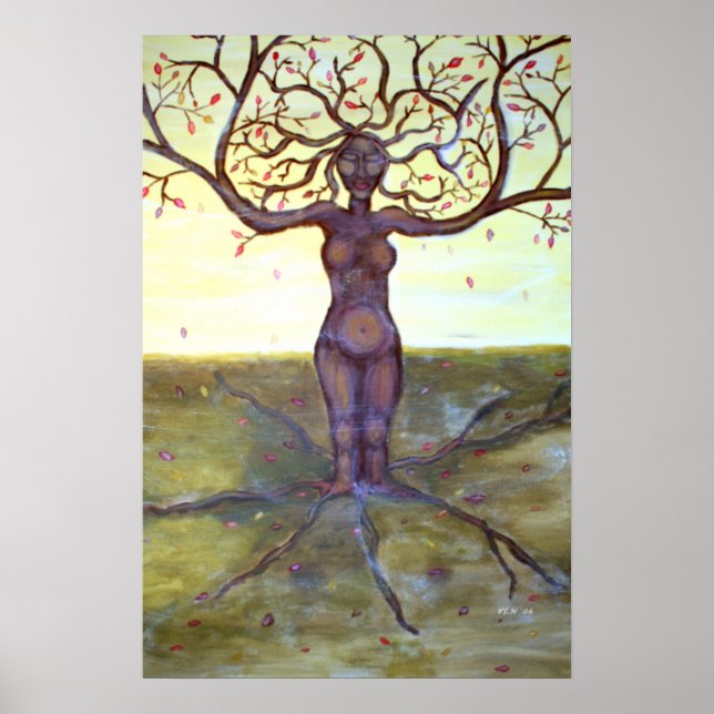 "Rooted" Tree Goddess Art Full Bleed Print (Front)