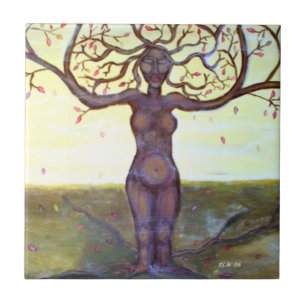 "Rooted" Tree Goddess Art Tile