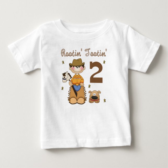 Rootin' Tootin' 2 Year Old Cowboy T-shirt (Front)