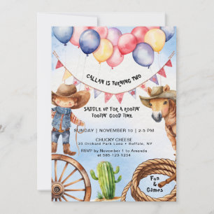Rootin' Tootin' Good Time Birthday Invitation