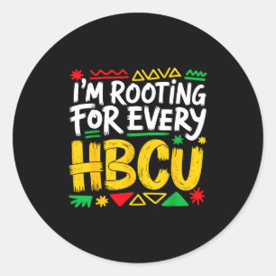 Rooting for every hbcu historical black college classic round sticker