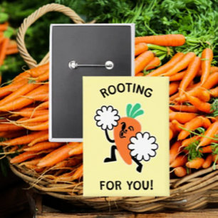 Rooting For You – Cheerful Carrot Button