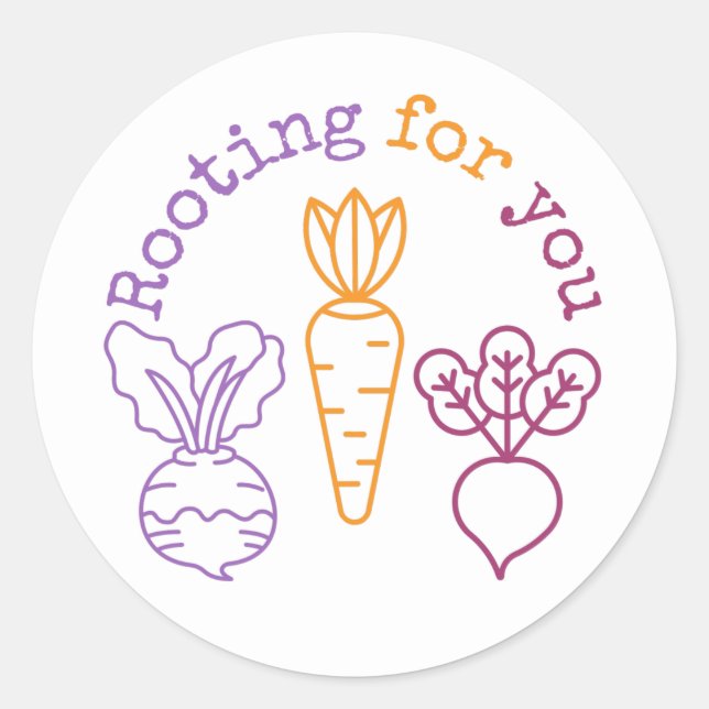 Rooting for you   classic round sticker (Front)
