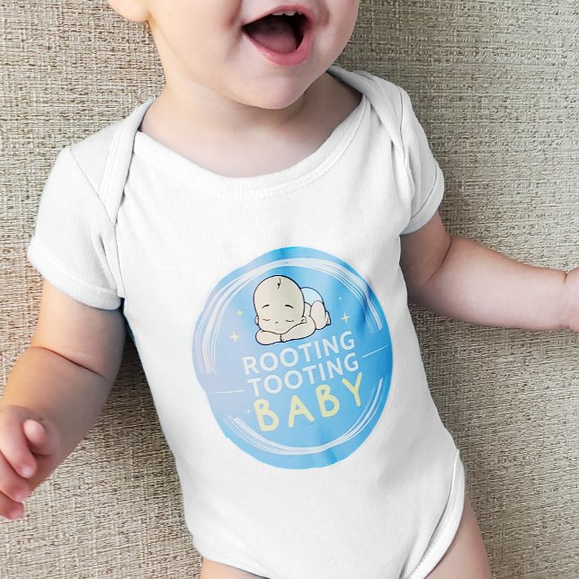 Rooting Tooting Baby Logo Baby Bodysuit (Happy Little Rooting Tooting Baby!)