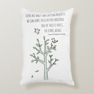 Roots and Wings Inspiring Parenting Quote Decorative Cushion