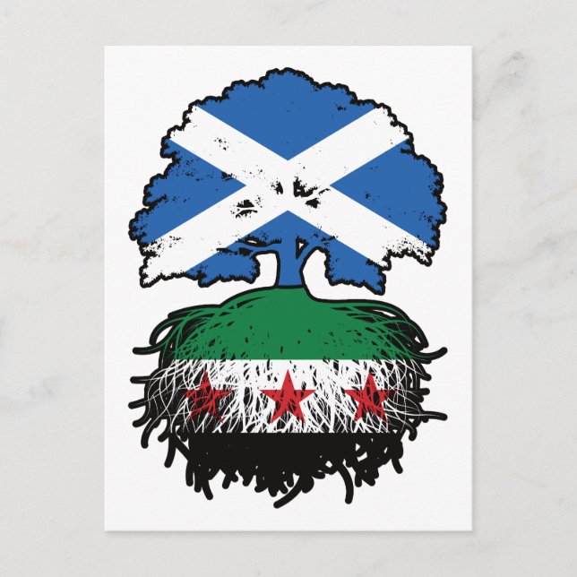 Roots & Crown: Scotland–Syria Tree Postcard (Front)