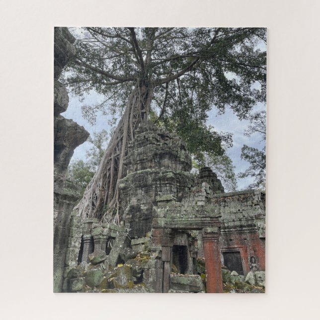 Roots grown over Temple Ta Prohm Cambodia Jigsaw Puzzle (Vertical)