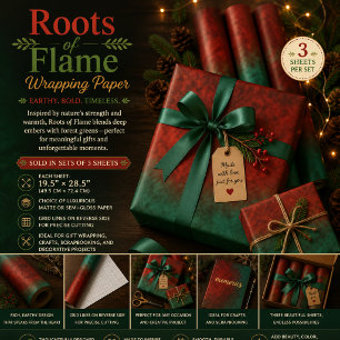 Roots of Flame Wrapping Paper Sheet