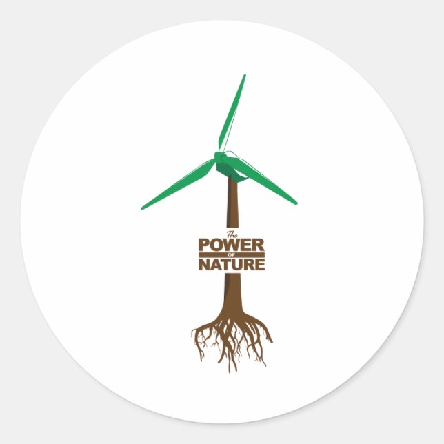 Roots of green energy classic round sticker (Front)