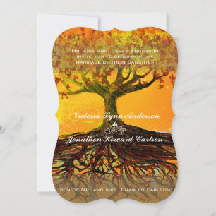 Roots of Love Romantic Tree Wedding Invitation