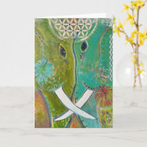 Roots of Remembrance Elephants greetings -blank