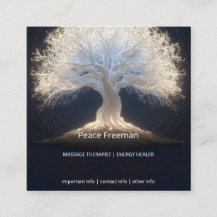 Roots of Starlight Luminous Tree of Life Square Business Card
