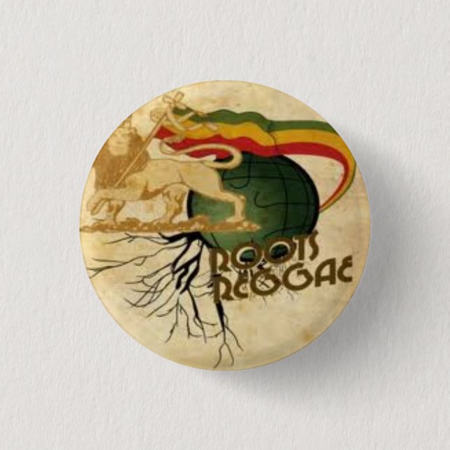 Roots Rasta plates 3 Cm Round Badge (Front)