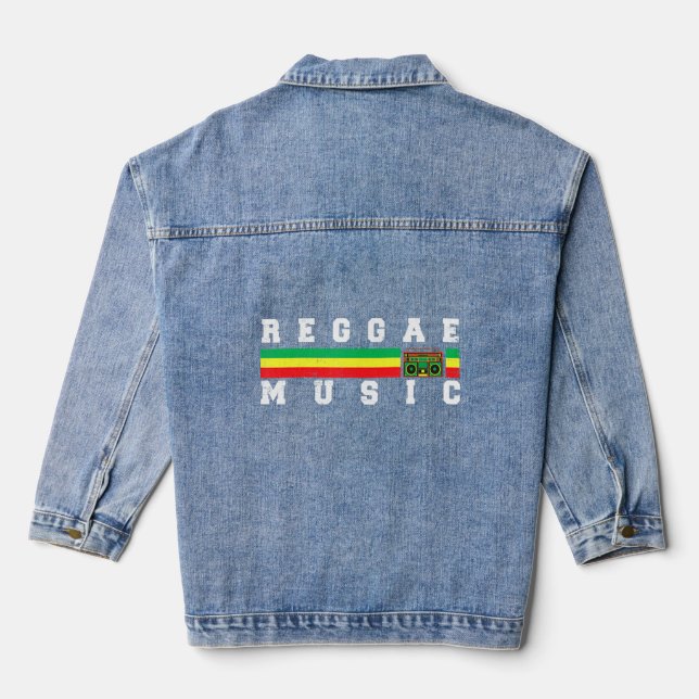 Roots Reggae Music Sound System Denim Jacket (Back)