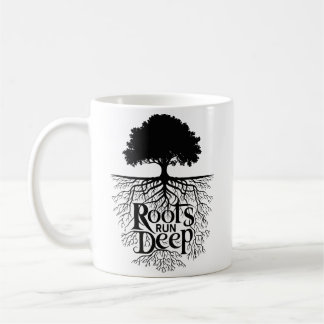 Roots Run Deep Tree Illustration Coffee Mug