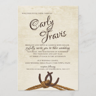 Rope and Horse Shoes Wedding Invitation