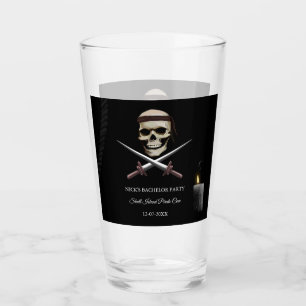 Rope and Skull Pirate Bachelor / Birthday Party Glass