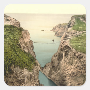 Rope Bridge, Carrick-a-Rede, County Antrim Square Sticker