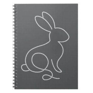 Rope Bunny Rabbit Minimal Modern Design Notebook