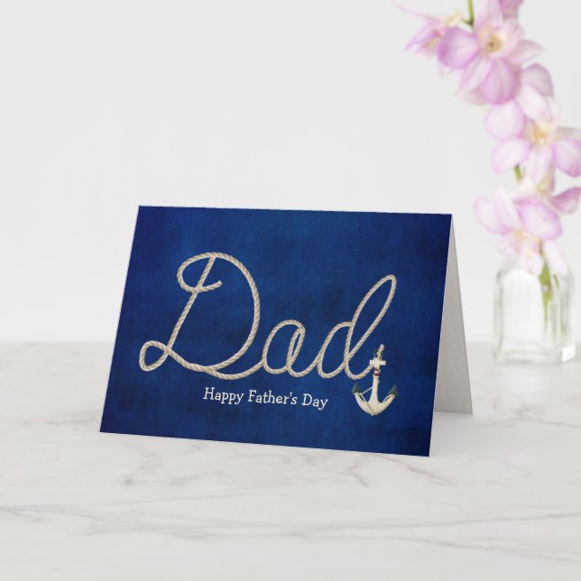 Rope design with anchor Father's Day Card (Orchid)