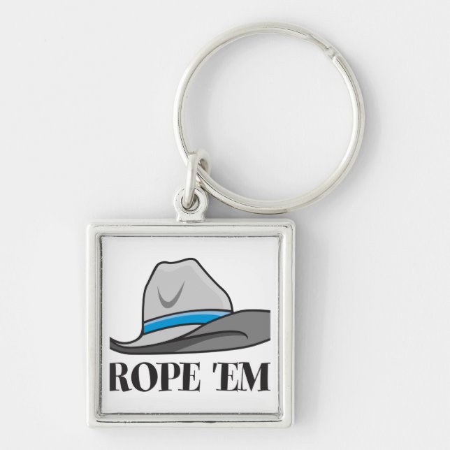 Rope 'em cowboy gear key ring (Front)