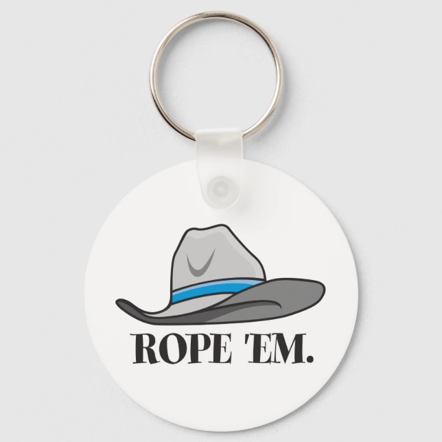 Rope 'em cowboy gear key ring (Front)
