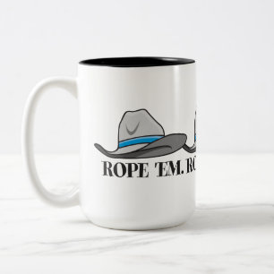 Rope 'Em Western Rodeo Two-Tone Coffee Mug