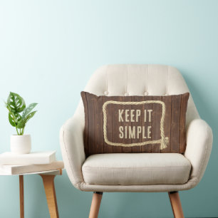 Rope Frame On Teak Wood With Quote Lumbar Cushion