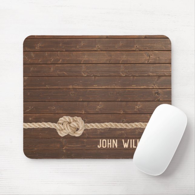 Rope Knot on Oak Wood  Mouse Pad (With Mouse)