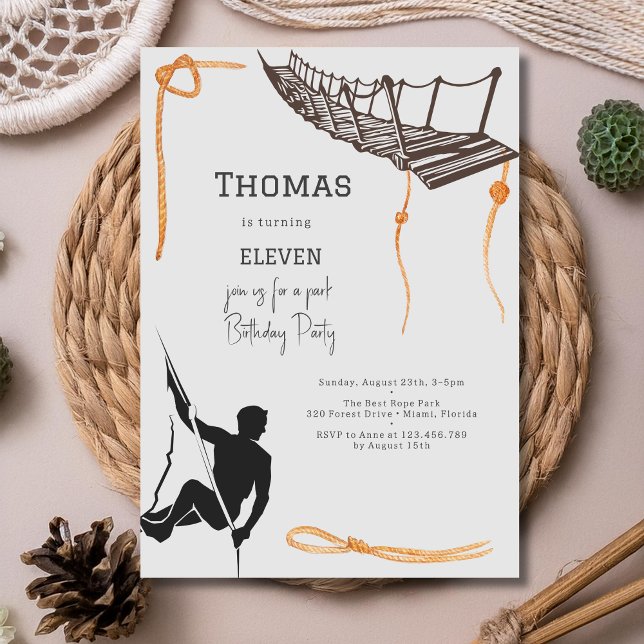 Rope park adventure kids birthday invitation (Creator Uploaded)