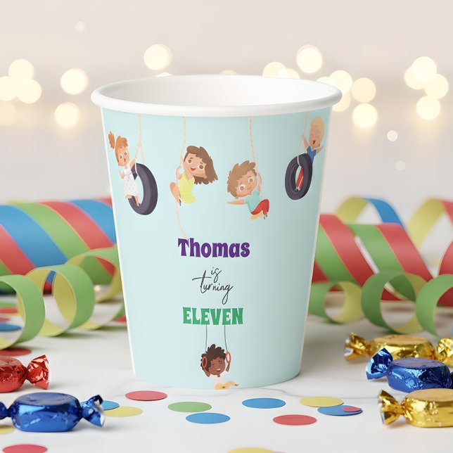 Rope park adventure kids birthday paper cups (Creator Uploaded)