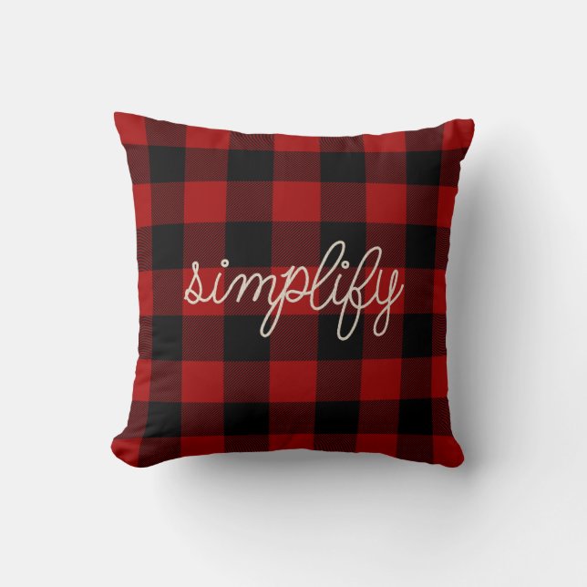 rope simplify text buffalo plaid cushion (Front)