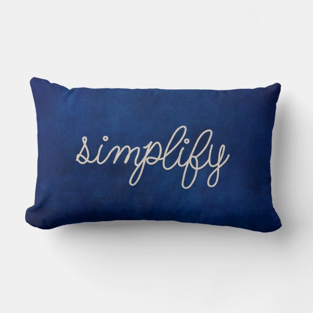 rope simplify text on blue lumbar cushion (Front)