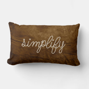 rope simplify text on leather lumbar cushion