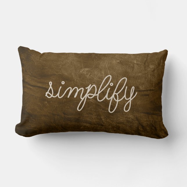 rope simplify text on leather lumbar cushion (Front)