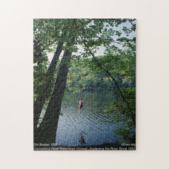 Rope Swing Puzzle, Connecticut River - Al Braden Jigsaw Puzzle (Vertical)