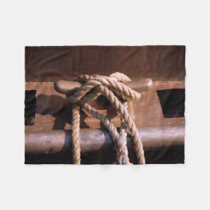 Rope Tied To A Boat Tie Fleece Blanket